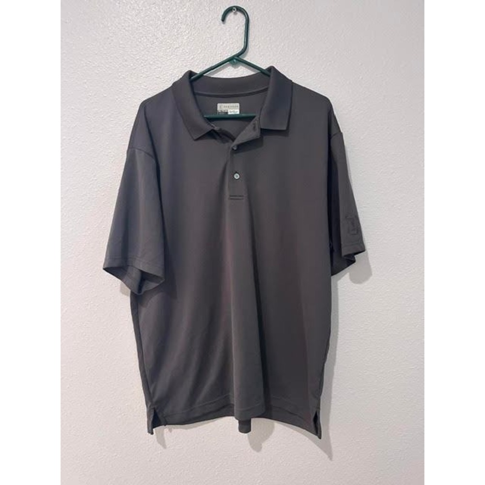PGA Tour Airflux Mesh Polo Shirt Mens XXL Gray Short Sleeve Golf Performance Top